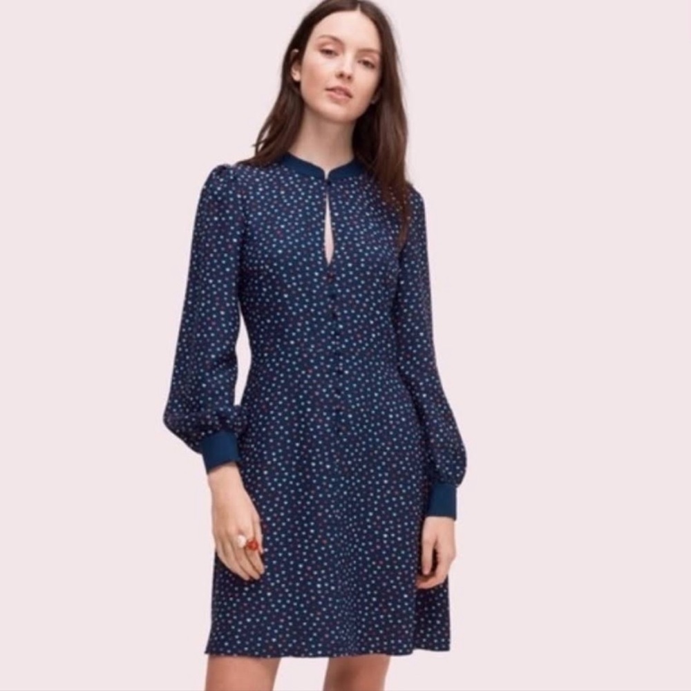 Kate Spade Lips Crepe Dress In Parisian Navy 4